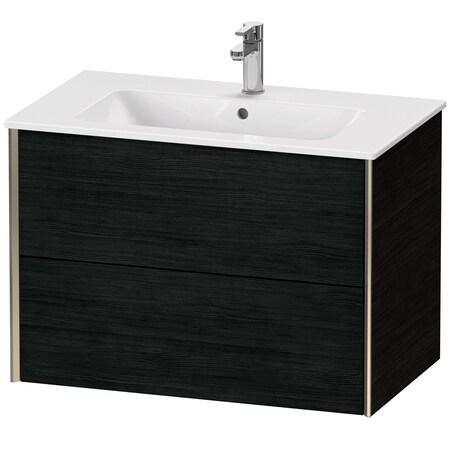Duravit Xviu Two Drawer Wall-Mount Vanity Unit Oak Black XV41260B116
